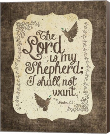 Framed Psalm 23 The Lord is My Shepherd - Bird Border Print