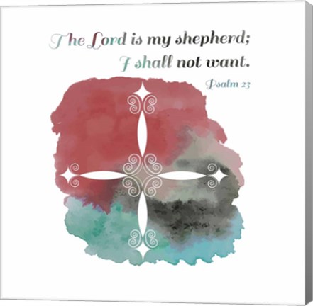 Framed Psalm 23 The Lord is My Shepherd - Cross 2 Print