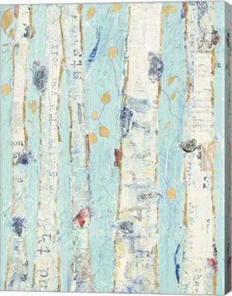Framed Far From Blue II Gold Leaves Print