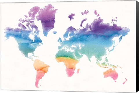 Framed Watercolor World Print