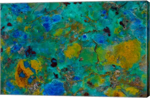 Framed Blue Cliff Chrysocolla Print