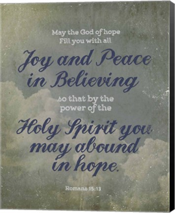 Framed Romans 15:13 Abound in Hope (Clouds) Print