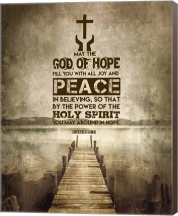 Framed Romans 15:13 Abound in Hope (Sepia) Print