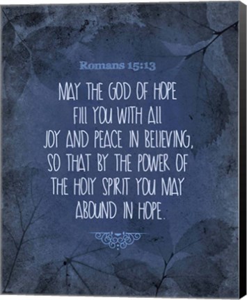 Framed Romans 15:13 Abound in Hope (Blue) Print