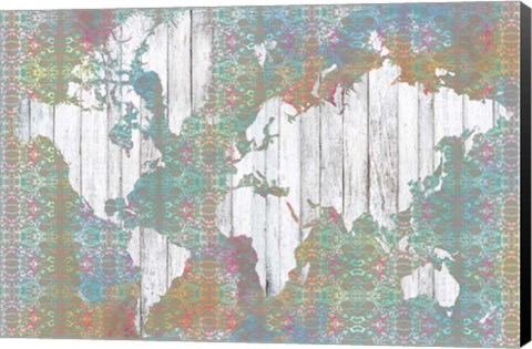 Framed Boho Map I Print