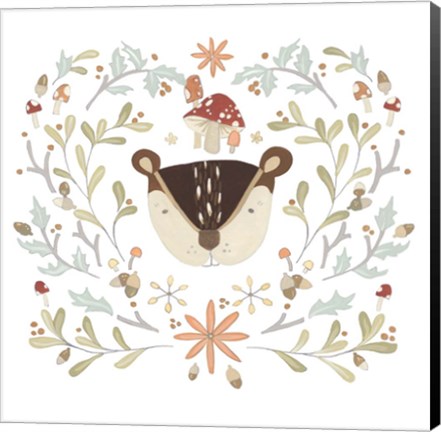 Framed Whimsical Woodland Faces II Print
