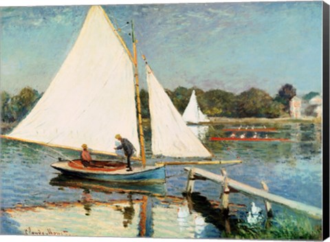 Framed Sailing at Argenteuil, c.1874 Print