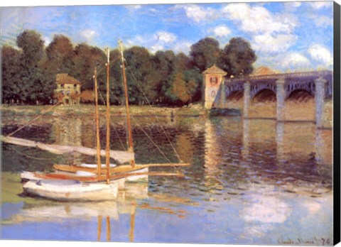 Framed Bridge at Argenteuil Print