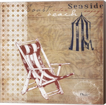 Framed Cabana Beach Collage I Print