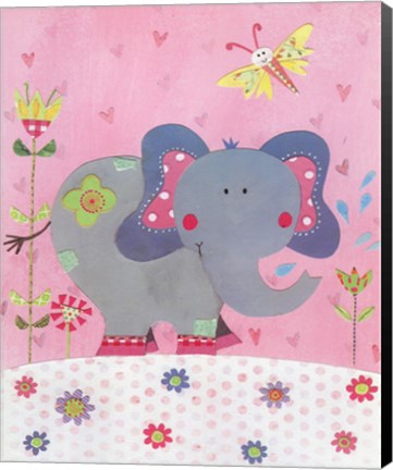 Framed Paper Elephant Print