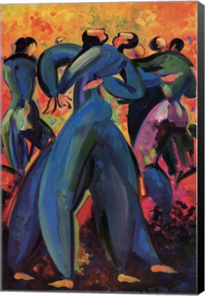 Framed Baile Azul Print