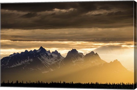 Framed Mountains and Stormy Skies Print