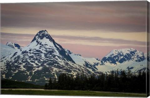Framed Snowy Mountains Print