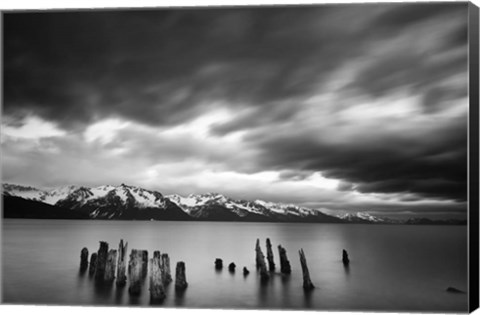 Framed Lake Black &amp; White Print