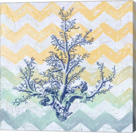 Framed Chevron Coral Print