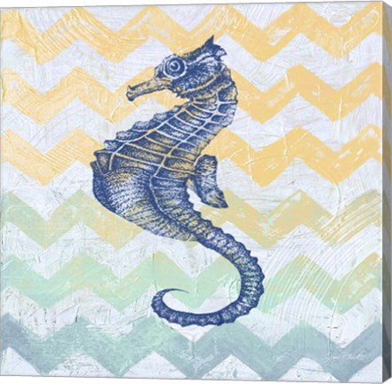 Framed Chevron Sea Horse Print