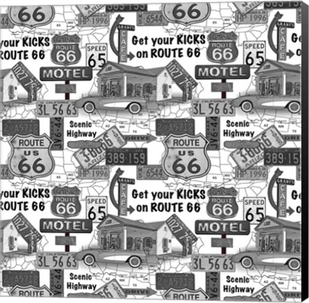 Framed Route 66 - Grey Print