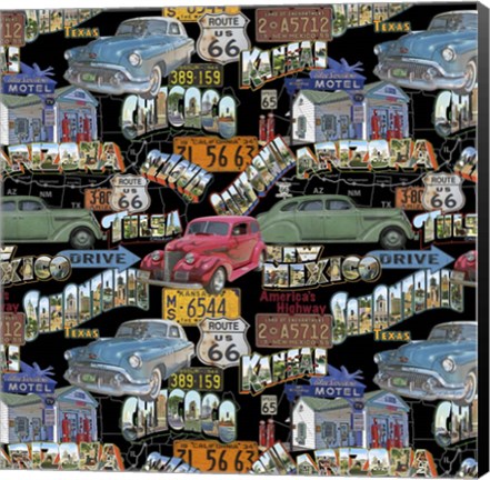 Framed Route 66 - Cars II Print
