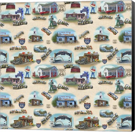Framed Route 66 Landmarks I Print