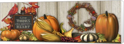 Framed Give Thanks with a Grateful Heart Print