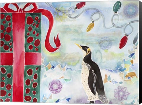 Framed Merry Christmas Penguin Print