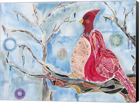 Framed Winter Bird Print
