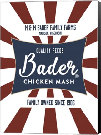 Framed Chicken Mash Feed Sack Two Print