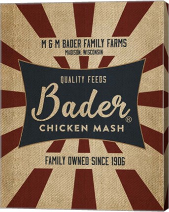 Framed Chicken Mash Feed Sack Print