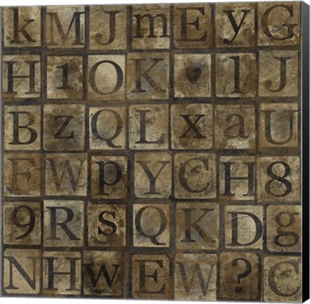 Framed Grungy Letters Mix Print