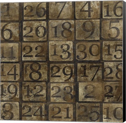 Framed Grungy Number Blocks Print