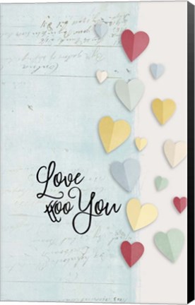 Framed Love You Colorful Hearts Print