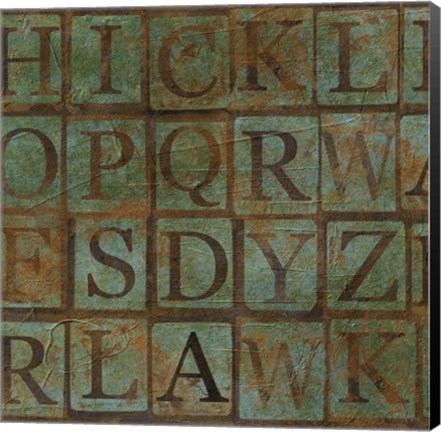 Framed Teal Letters Print