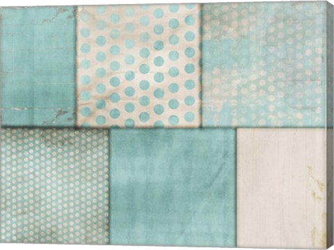 Framed Teal Print Collage Print