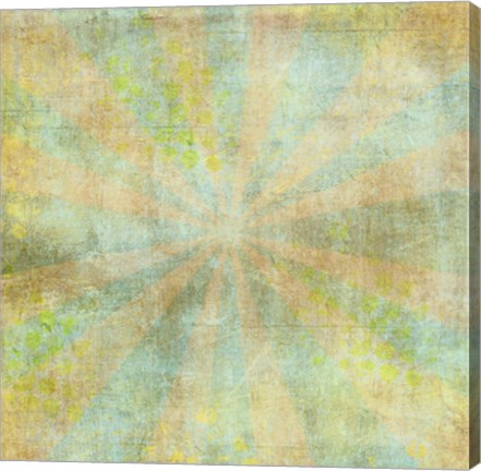 Framed Teal Sunburst Grunge Print
