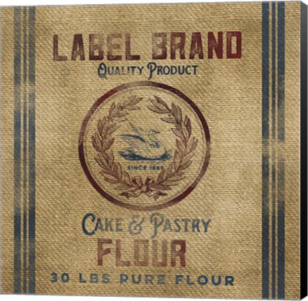 Framed Cake Flour Burlap Bagf Print