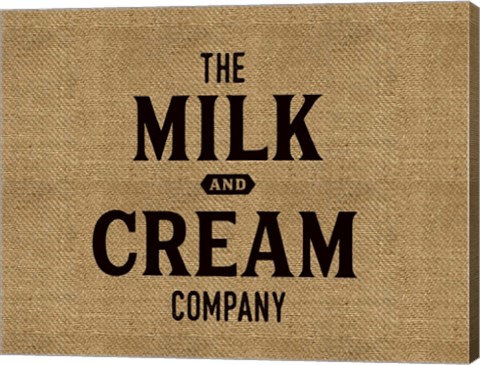 Framed Milk Cream Company Burlap Print
