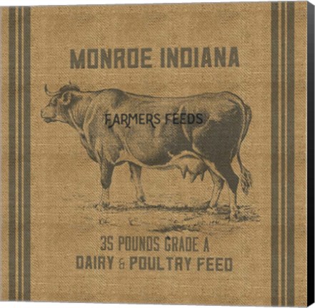 Framed Cow Feed Sack Print