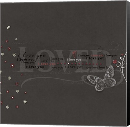 Framed Loved Sparkle Print