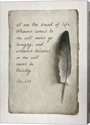 Framed John 6:35 I am the Bread of Life (Gray) Print