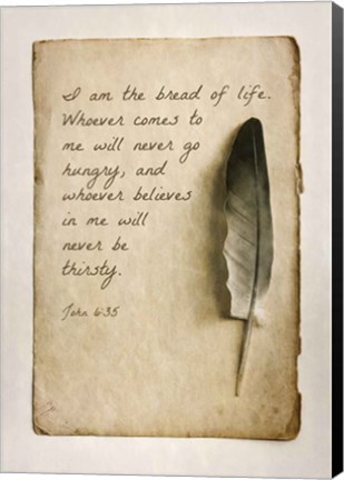 Framed John 6:35 I am the Bread of Life (Sepia) Print