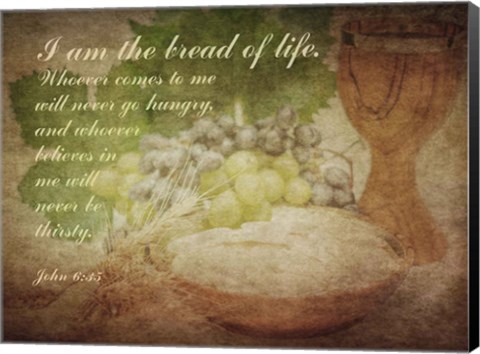 Framed John 6:35 I am the Bread of Life (Grapes) Print