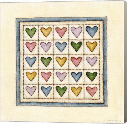 Framed Hearts Patchwork Print
