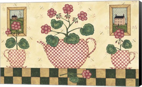 Framed Pink Flower Pots Print