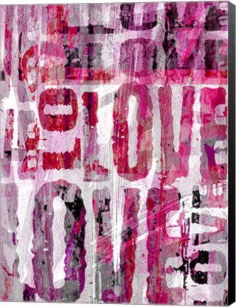 Framed Grunge Love Print