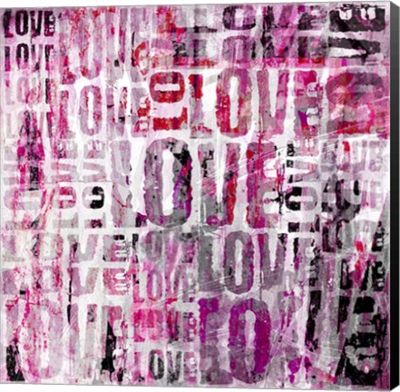 Framed Grunge Love Square Print