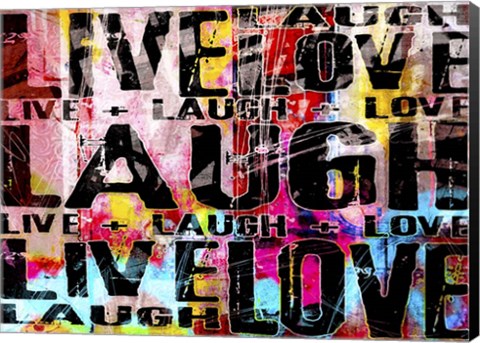 Framed Live Love Laugh Landscape Print