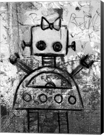 Framed Girl Robot Print