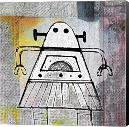Framed Girly Robot Print