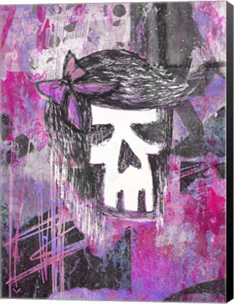 Framed Girly Skull Princess Print
