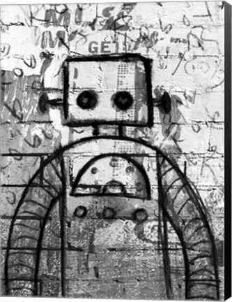 Framed Graffiti Robot Print